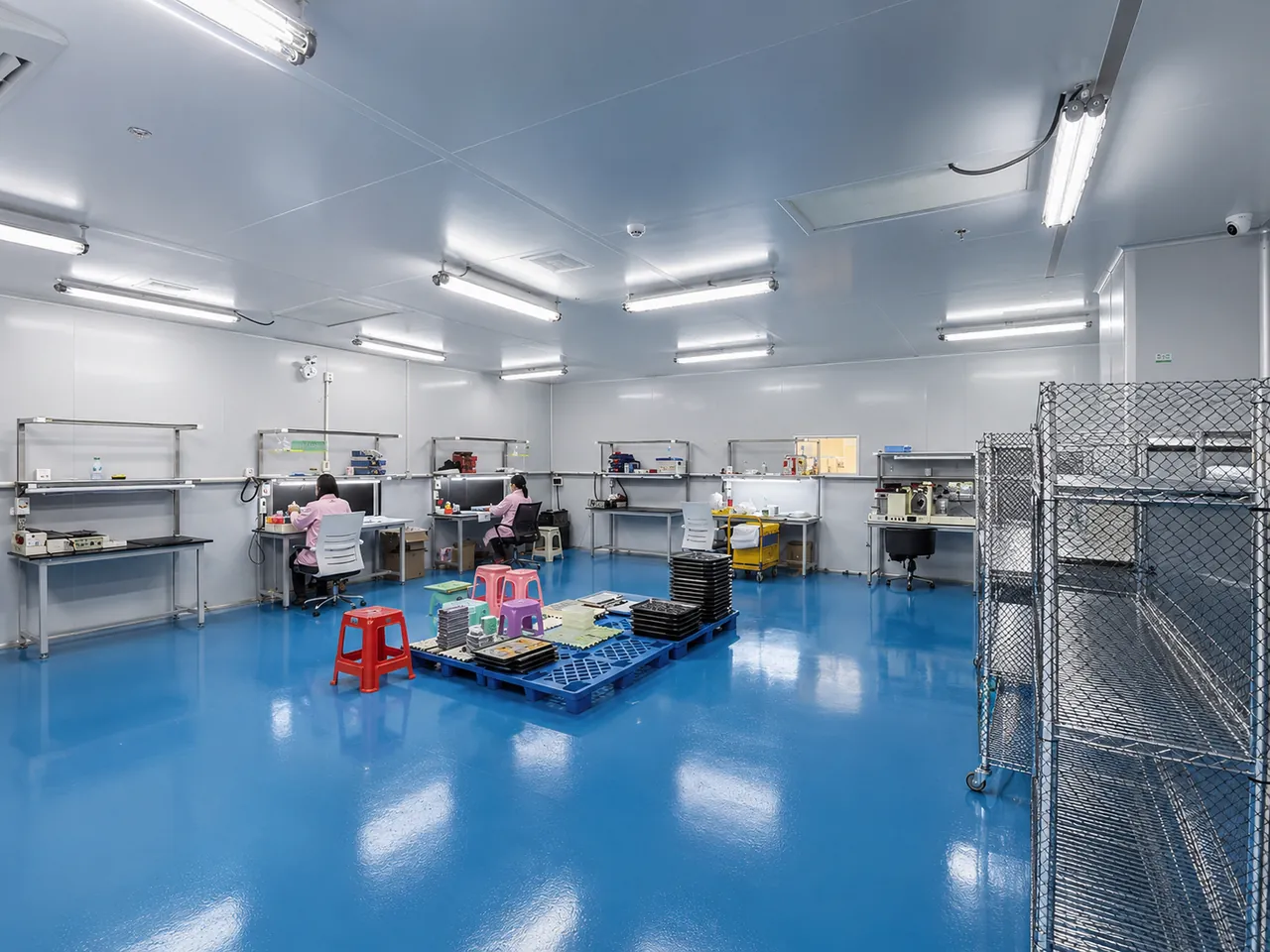 Clean inspection and assembly workspace for precision glass components at ANTGLASS